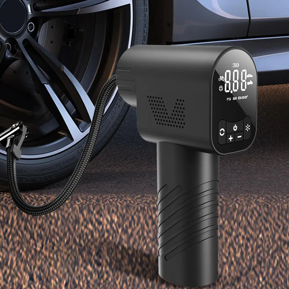 Portable Car Air Pump, USB Rechargeable Smart Digital Display Tire Inflator Portable, Wireless Car Air Compressor, Suitable for Car Motorcycle Bicycle