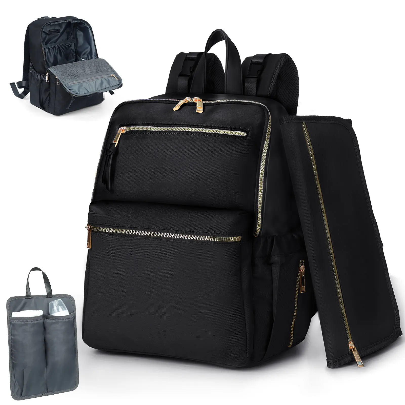 Miss Fong × ILCOLPO Diaper Bag, Carry-on Travel Backpack Functional DiaperBag with a Removable Organizer & Changing Pad, Wide Open Design Laptop Bag, Carry Luggage, Christmas Baby Shower Gift For Newborn Infant
