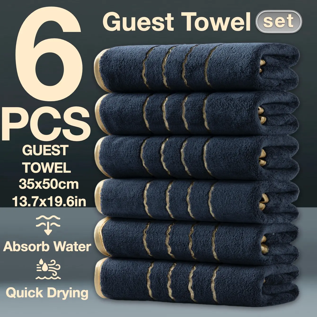 Christmas Towel Set, 6/12/24 Pieces, High-Quality Striped Edges, Quick-Dry Absorbent Microfiber Bath Towels, Home Camping Hotel School Use, Travel Towels, Super Absorbent Towel