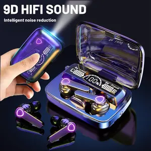 Smart Voice Assistant with ENC Original M19 Bluetooth Headset Wireless In-Ear Sports Intelligente Touch Led Displaymirror Warehouse Charging Treasure Earphone