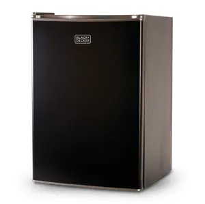 BLACK+DECKER 2.5 Cu. Ft. Compact Refrigerator, ENERGY STAR Certified, Single Door Mini Fridge with Chiller Compartment, Personal Fridge for Home or Dorm Room, R600a Refrigerant, BCRK25B, Black