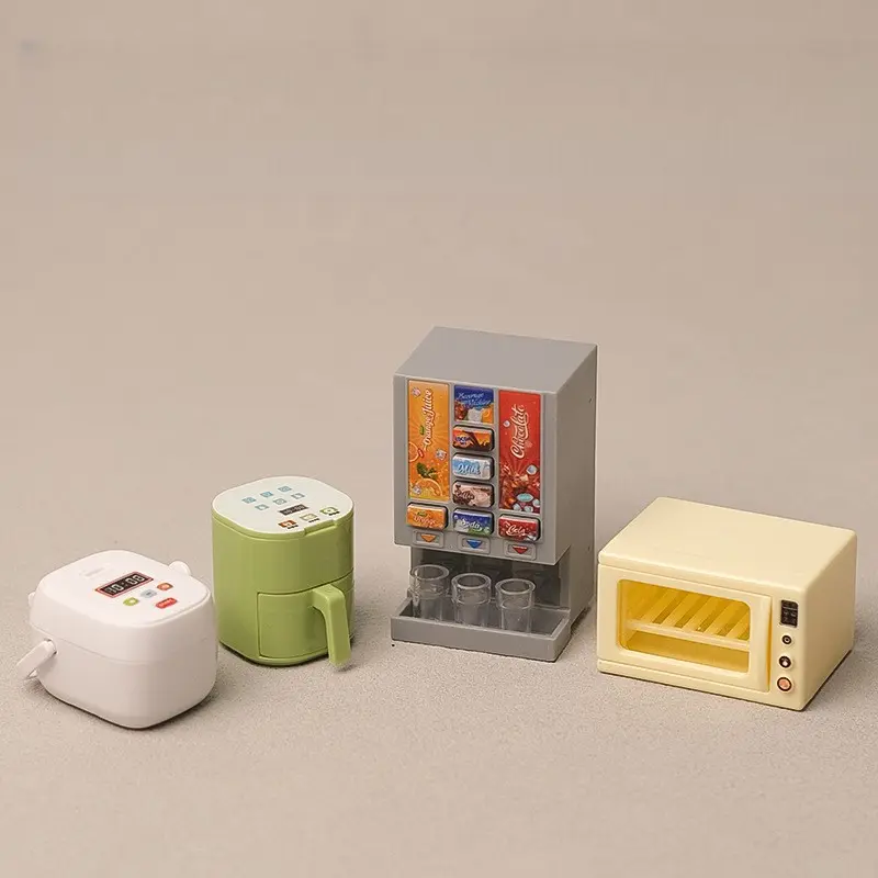 Mini Kitchen Simulation Small Appliances Role-Playing Toy, Drink Machine, Air Fryer, Rice Cooker Model Decorative Item, Play Kitchen Set, Miniature Cooking Set, Pretend Playset