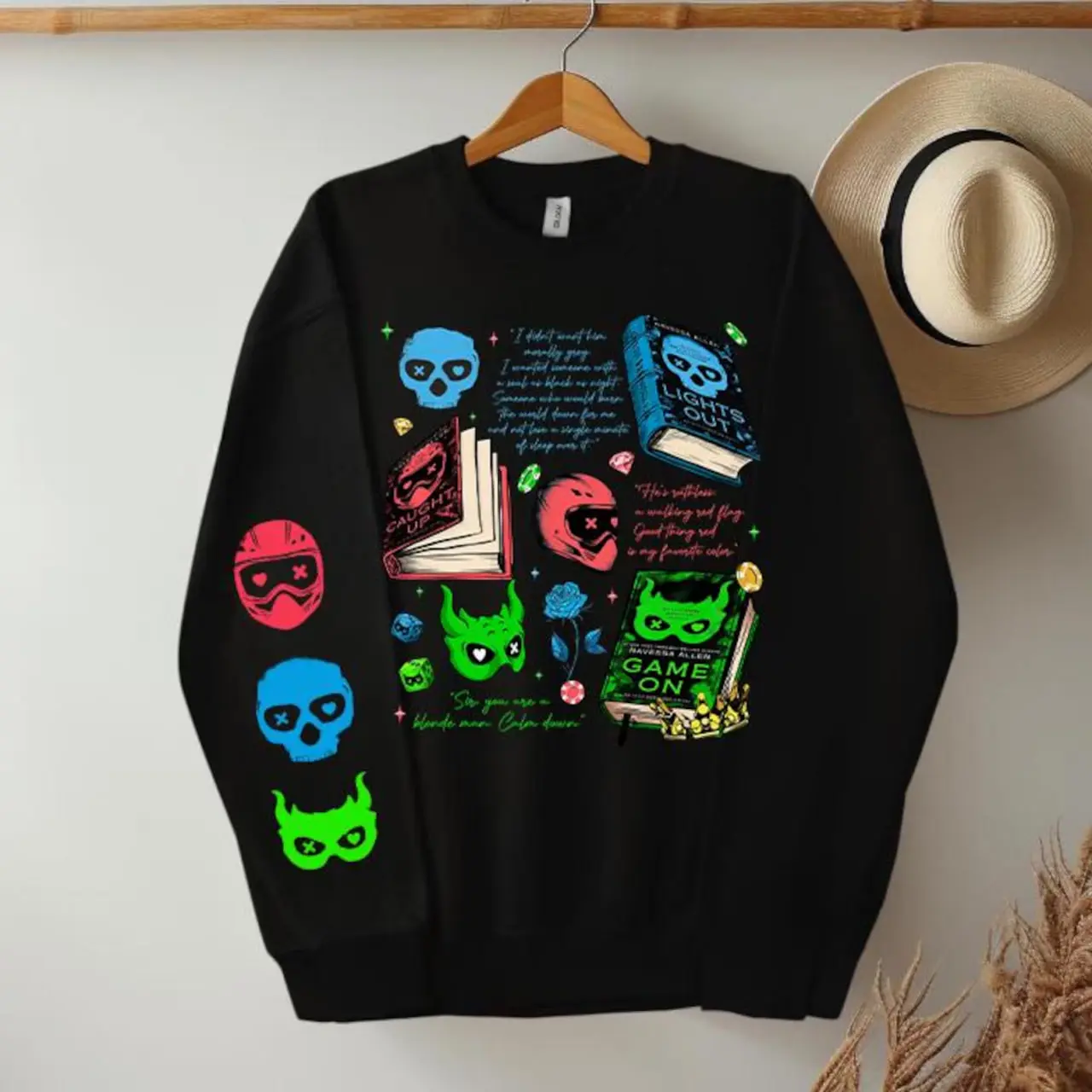 Game On Navessa Allen Shirt, Dark Romance Series Sweatshirt, Book Fan Merch, Lights Out Caught Up Series Shirt