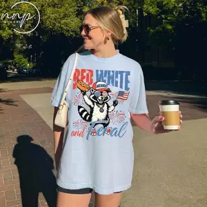 Red White and Feral 4th of July Raccoon shirt, America shirt, Freedom shirt, 4th of July tee, Independence day sweatshirt Z