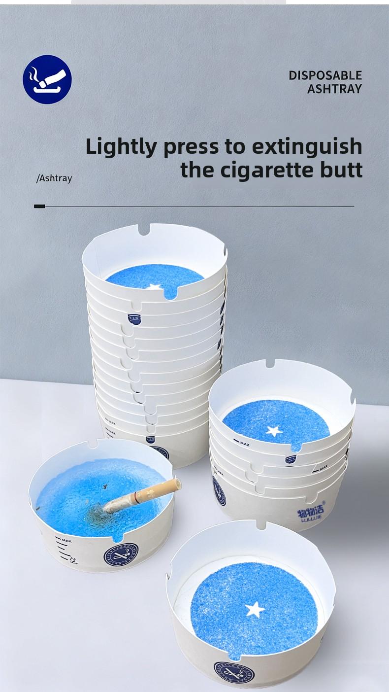 Disposable Ashtray 25-Pack, Portable & Eco-Friendly Paper Ashtrays with Deodorizing Smokeless Gel, for Indoor Outdoor Use, Travel, Car Cup Holder, Parties and Camping