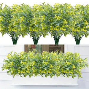 10 Stems Artificial Baby Breath Gypsophila, UV Resistant Fake Flowers, Non-Fading Faux Greenery, Outdoor Garden Decor, Indoor Home Decoration, Decorative Ornaments