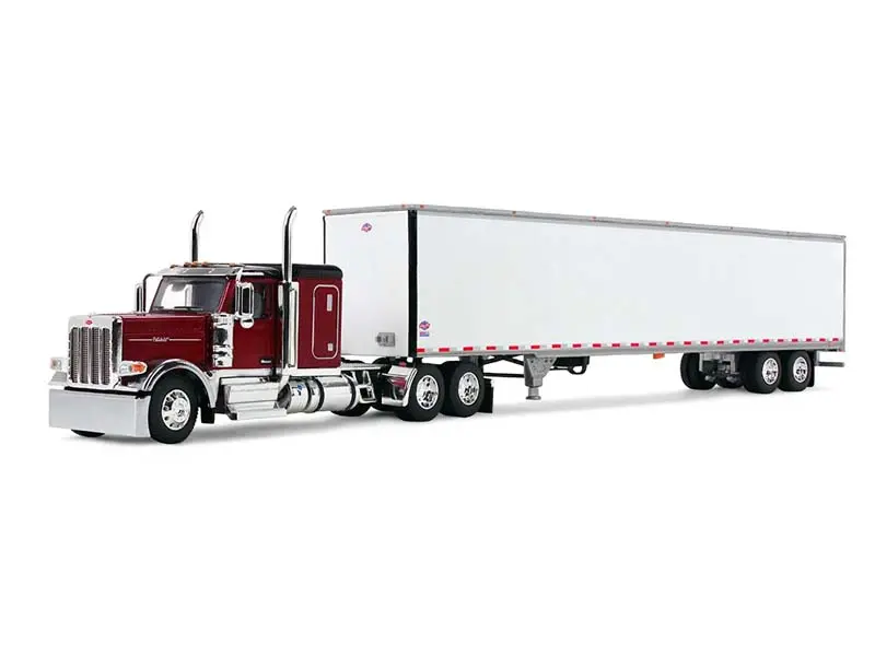 New Unisex DCP 60-2171 1:64 Scale Legendary Red Collectible Model Truck - Peterbilt 589 w/ 58" Flat Top Sleeper, 53' Utility Trailer, First Gear, Highly Detailed Diecast Single Unit