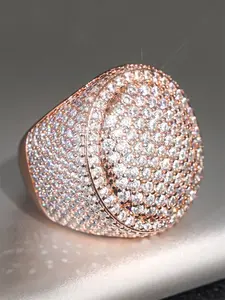 1 PC Luxury Cubic Zirconia Ring Artificial Zircon Ring For Women For Wedding Engagement Party Jewelry Valentine's Day Gift Trendy Jewellery Accessories