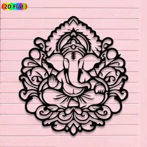 1pc Avant - Garde Ganesha Metal Wall Art, Avant - Garde Ganesha Statue Mural, Iron Craft, Perfect for Living Room, Garden, Indoor/Outdoor Decor, Intricate Craftsmanship, Artistic Metalwork, Christmas Decor, Ideal Gift for Culture Enthusiasts