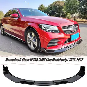 MUTUSAISI Front Lip Splitter Spoiler Fit for Mercedes Benz C Class W205 (AMG Line Model only) 2019-2022 Accessories Air Chin Body Kit