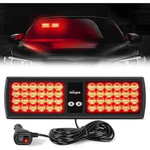 Nilight Red 48LED Visor Strobe Lights Interior Windshield  Warning Lights Super Bright LED Strobe Lights for  Enforcement Firefighters Vehicle Trucks Car Accessories Auto  dealsforyoudays