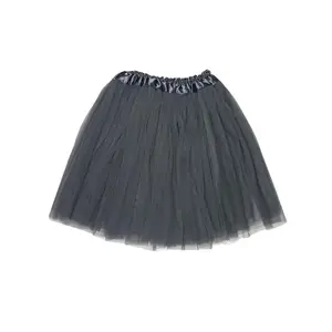 Dark Gray Tutu Skirt for Women – 3-Layer Tulle Ballet Skirt for Costume, Dress-Up, Dance, & Cosplay
