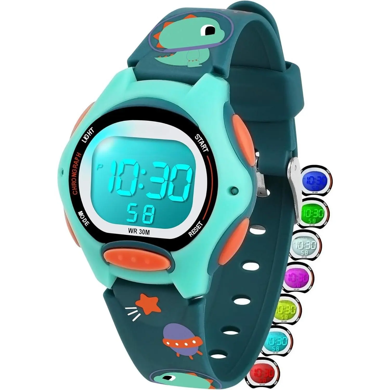 KF5-WWA01  Kids Watch Digital with Cartoon Band, Colorful LED Lights 30M Waterproof, Alarm Clock, Sport Watch with Stopwatch, Cute Child Presents for Girls Boys Ages 5-12