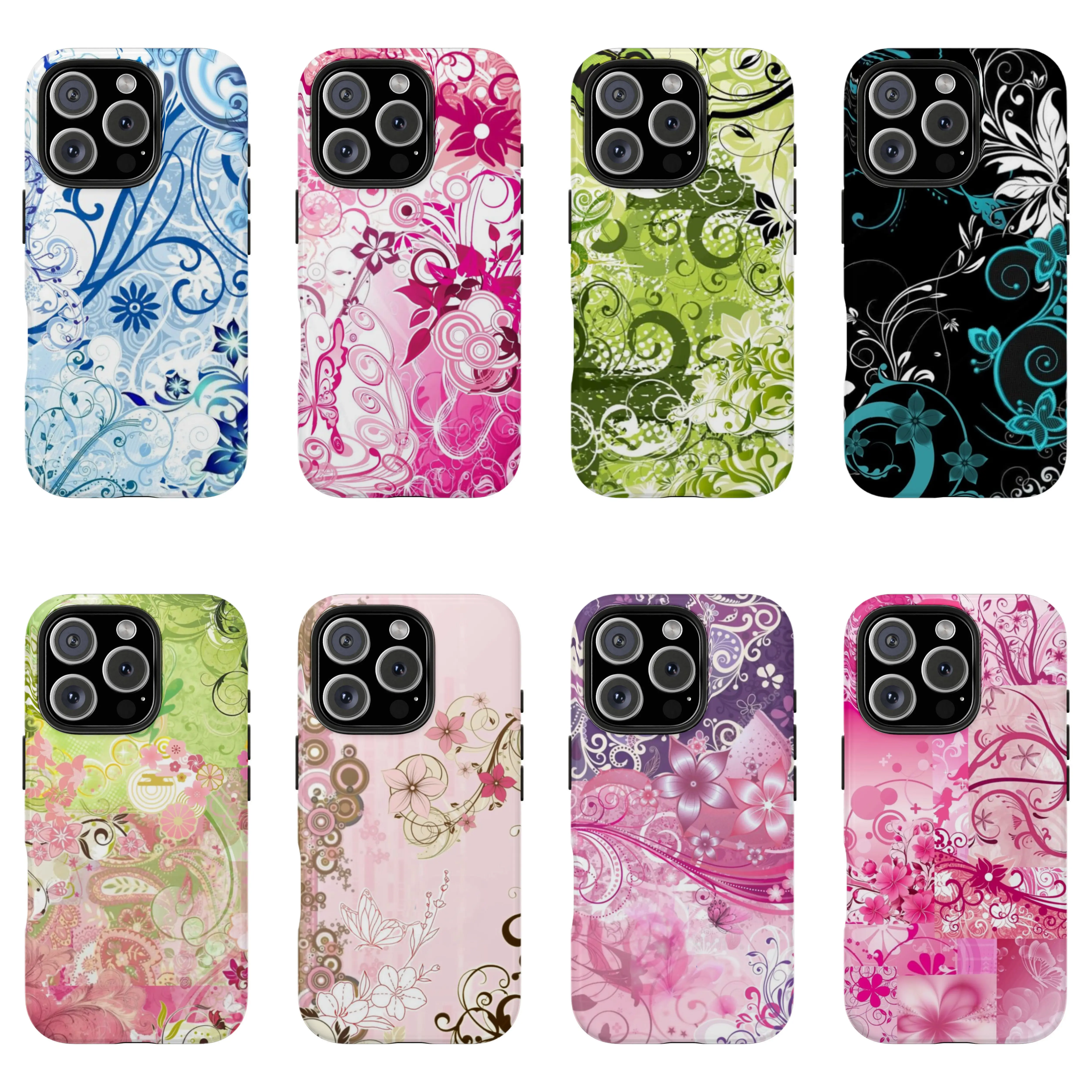 [non-magnetic]Abstract Floral Art Smartphone Casing, Colorful Swirl Flower Aesthetic Protective Handheld Accessory with Vintage Pattern Design for iPhone 17,16,15,14,13,12,11 Pro Max Air, Retro Artistic Gift