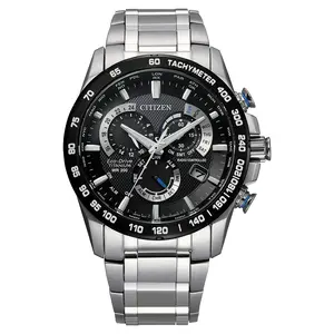 Citizen Men'S 43Mm Super Titanium Chronograph Wristwatch, Black & Silver CITIZEN