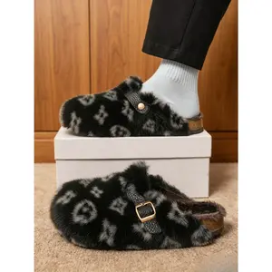 Premium Faux Fur Slippers for Men & Women, Non-Slip Plush House Slippers, Warm Indoor & Outdoor Footwear, Casual Winter Fluff Lined Boot Slippers, Ideal Holiday & Festival Gift