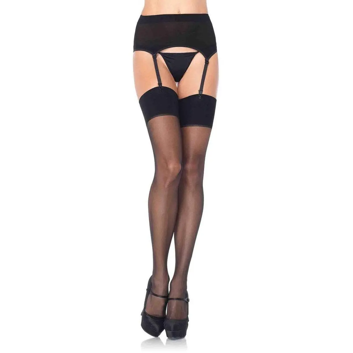 Women's Classic Garter Belt and Stocking Set, 2-Piece Sexy Lady Lingerie in a Breathable Micro Net Fabric with Sheer Leg Hosiery, Fit, Soft, Style, Comfortable Fit, Reinforced Toes, Cold Handwash, Essential, Garter Straps, Do Not Bleach, Drip Dry