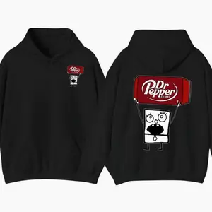 Dr Pepper Doodlebob Menswear Hoodie & T-Shirt 2-Sided Graphic Design Classic Cotton Available in All Sizes and Colors for Men and Women Perfect for All Seasons Sweatshirt Big A543