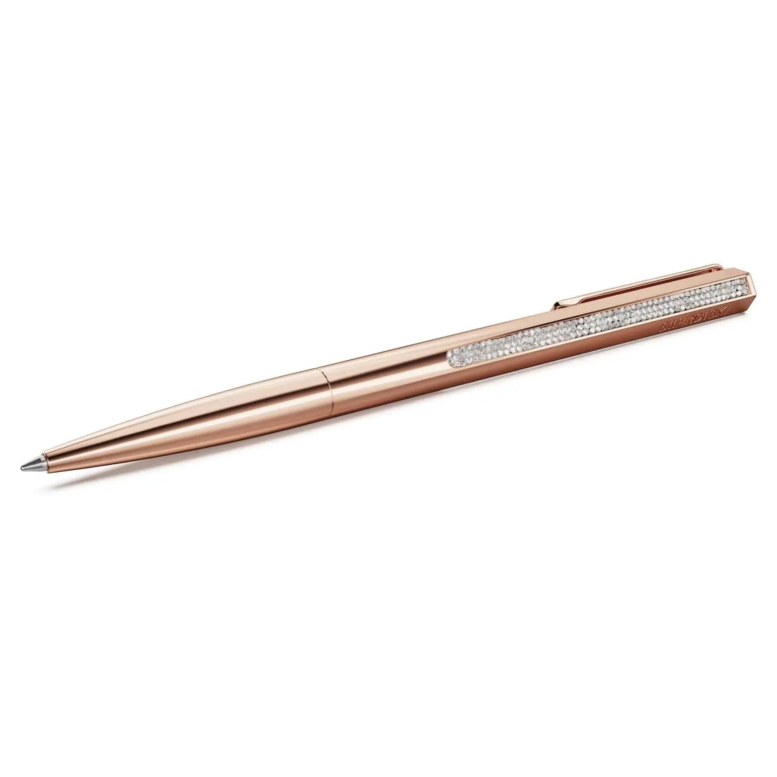 Swarovski Crystal Ballpoint Pen - Rose Gold Metal Finish, 5 3/4x3/8 in, Octagon Shape, Crystal Rocks, Clip, Memorable Gift for Any Special Occasion (Model 5678182), Dazzling Creativity