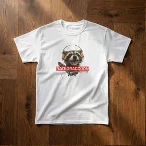 Radio Raccoon Graphic Tee | Vintage Radio Raccoon Illustration