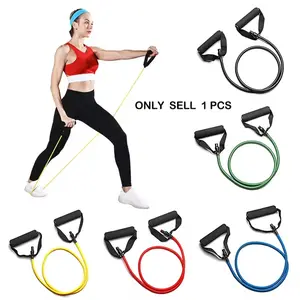 Resistance Band with Handle, Single Resistance Band, Exercise Band for Strength Training, Physical Therapy, Home Workout, Fitness, Pilates