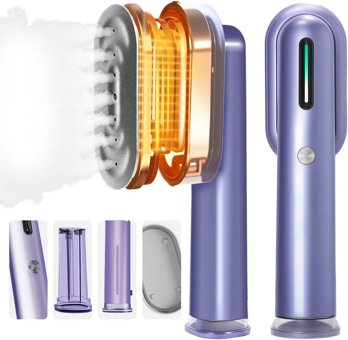 Handheld Steamer for Clothes, 120V Portable Steamer with Self-Cleaning, Fast 30-Second Heat Up, 1200W  Garment Steamer, Large Ceramic Panel for ,Office & Travel (Purple)