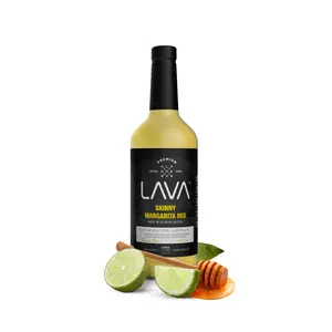 LAVA Premium Skinny Margarita Mix, made with Key Lime and Raw Blue Agave, No Artificial Sweeteners, Lots of Flavor, Ready to Use, 1-Liter (33.8oz)