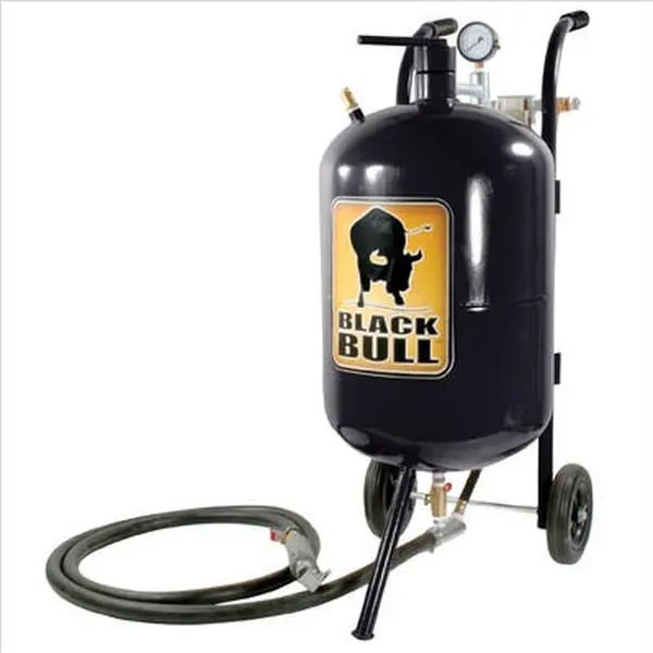 212 MAIN Black Bull SB10G 10-Gal Pressure Abrasive Blaster Tool with Shut-Off Valve, for Metal Wood Surface Blasting, Hardware Suitable for Concrete