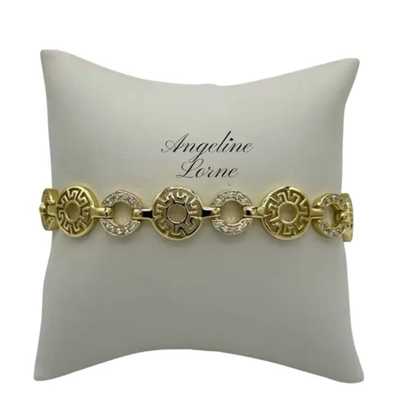 Hermosa pulseras redondo zirconia  Oro Laminado 14k Alta Calidada