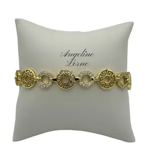 Hermosa pulseras redondo zirconia  Oro Laminado 14k Alta Calidada