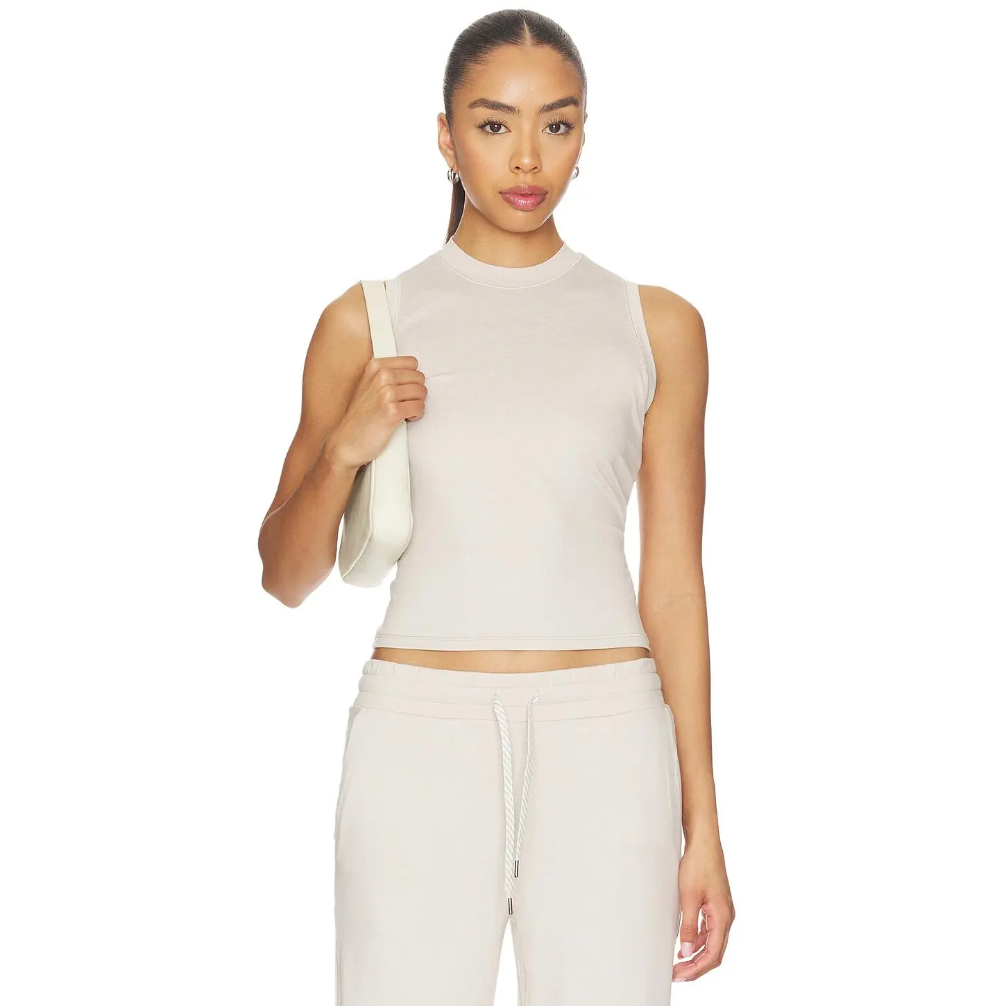Vuori Halo Muscle Tank in Ecru Heather