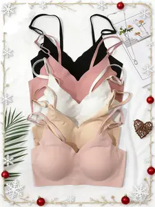 Women's Solid Color Sports Bra, Breathable Comfortable Bra, Women's Sport & Outdoor Clothing for Indoor Outdoor Wear Trendy Elegant Design Comfortable Yoga for Curvy Women spotlight finds  Valentine's Day Women's Day Active Gift