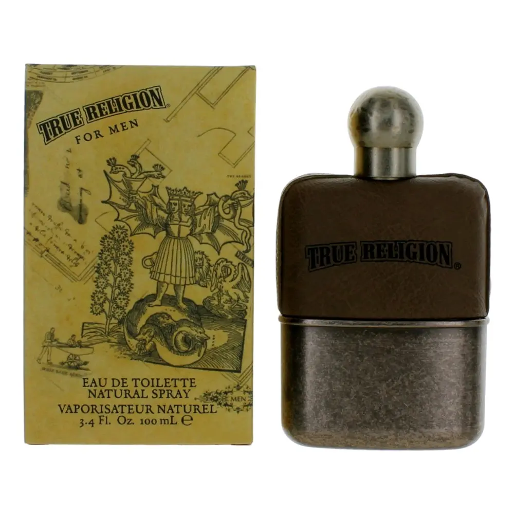 True Religion by True Religion, 3.4 oz EDT Spray for Men, Botanical Men's Fragrance, Herbal, 3.4 Fl Oz, Citrus Herbal, Moss Patchouli, Signature Scent, Fresh