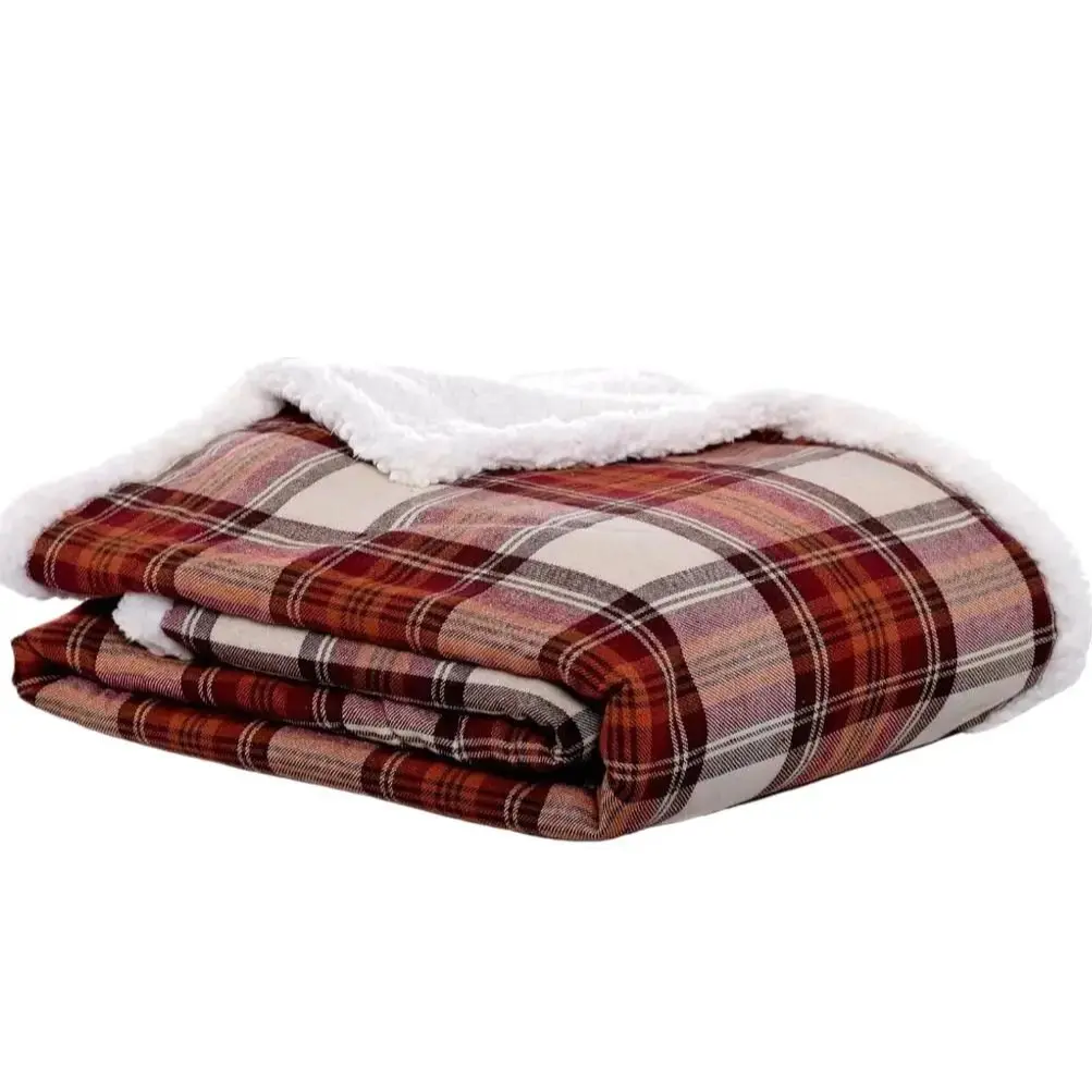 Eddie Bauer - Throw Blanket, Reversible Sherpa Fleece Bedding, Home Decor for All Seasons (Edgewood Red, Throw)