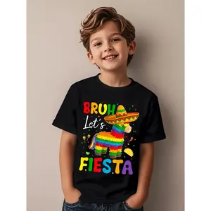 Bruh Lets Fiesta Cinco Mayo Pinata Funny Mexican Novelty Aesthetic Graphic Kid T-Shirt Cute Kid T Shirts Streetwear Tees Tops for Kid