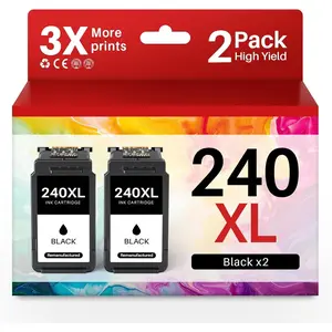 240XL Black Ink  Compatible Replacement for  PG-240 XL Works with MG3620 MG3600 TS5120 TS5100 MG2120 MG3520 MG4120 MG2220 Printers(2 Pack Black)
