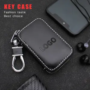 1PCS Car Key Bag Multi-Function Key Case For Hyundai VW BMW Subaru Peugeot Suzuki Honda Toyota Mazda Jeep Genuine Leather Key Wallet