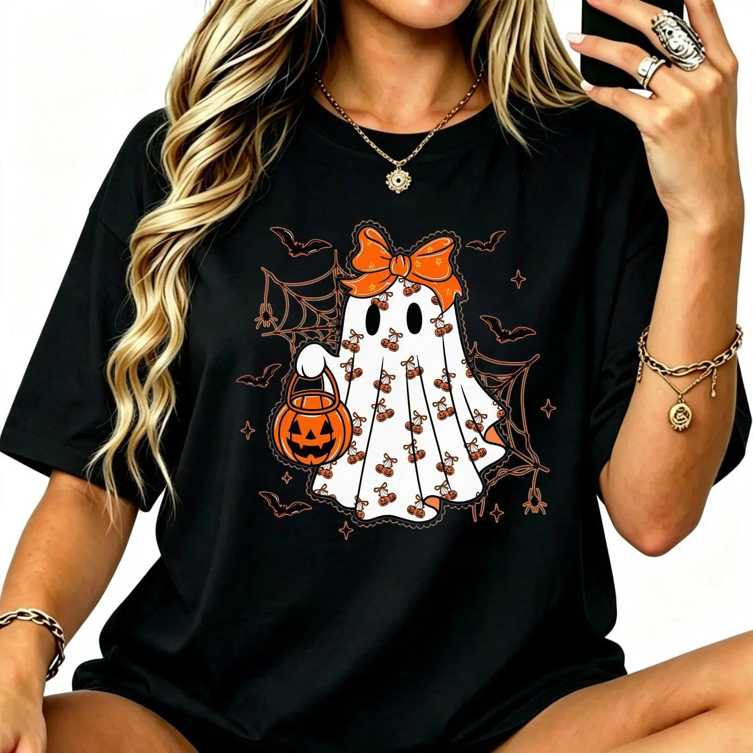 Spooky Sublimation Lacey Lace Print Women's Short Sleeves Sport T Shirt Short Sleeve Round Neck Blouse Casual Halloween Party Outfit Breathable Daily Wear Top Machine Washable Seasonal Year Round