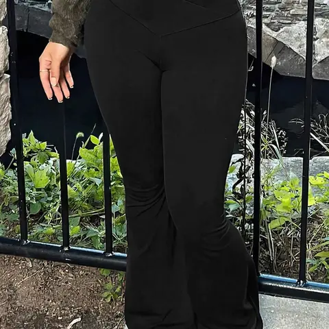 Women's Solid Color Fitted Pants, Casual Comfy Trousers for Daily Wear, Ladies Bottoms for Summer