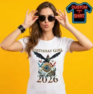 NEW Epic HTTYD Dragon 2026 Custom Universe Birthday Squat. Family Vacation Personalized T-Shirt. Birthday Squad Crew Universe Matching T-Shirt. DT369