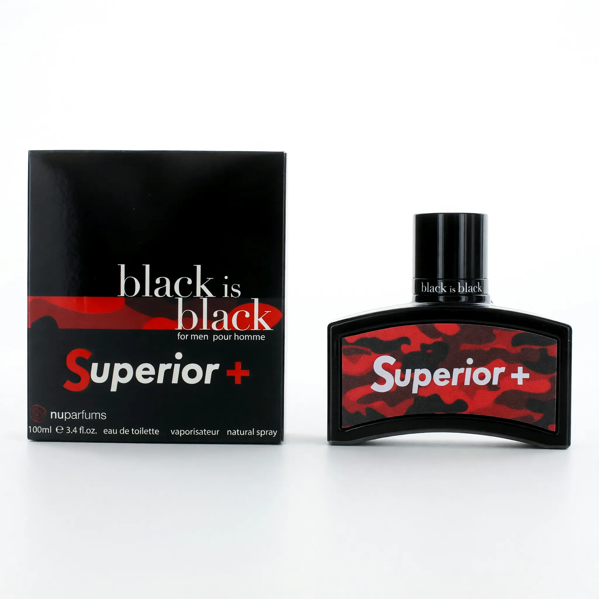 Black is Black Superior by Nu Parfumes - 3.4 oz EDT Liquid Spray Men's Fragrance with Licorice, Lemon, Amber, Citrus Notes