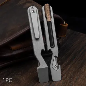 Small Multifunctional Edc Multitool, Titanium Alloy Pocket Lever, Bottle Opener, Outdoor Camping Tool with Pouch Clip, Compact Daily Carry Tool