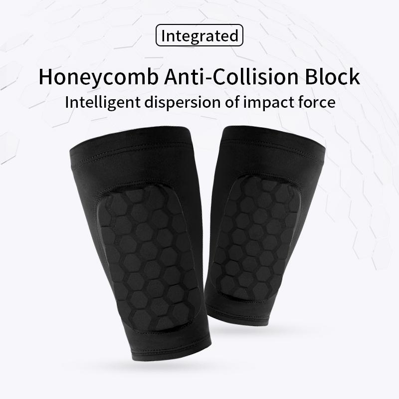 2 Pairs Honeycomb Shin Guards, Short Anti-Slip Calf Compression Socks with Honeycomb Padding, Football Shin Guards, Football Accessories for Kids Teens Adults Outdoor Sports