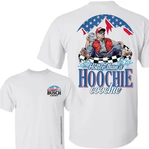 Hotter Than A Hoochie Trump Coochie with Beer Shirt, 4th of July Independence Day, Casual Cotton Top Gifts for Trump Supporter Cotton Graphic Tees Funny Meme Gildan Shirt Tee Sweatshirt Hoodie