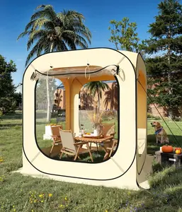 Garvee Instant Outdoor Clear Bubble Tent for 3-4 Persons, Portable Screen House Pop-Up Tent, All-Weather Rainproof Camping Shelter, Sun and Cold Protection for Sports Events, Patio, Fishing
