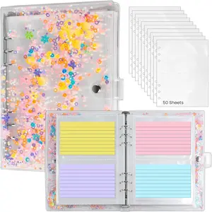 3x5 Index Card Binder - Portable Card Book with 50 Sheets Plastic Sleeves for Index Card Organizer, Note Cards, Flash Cards Stores up to 200 Cards