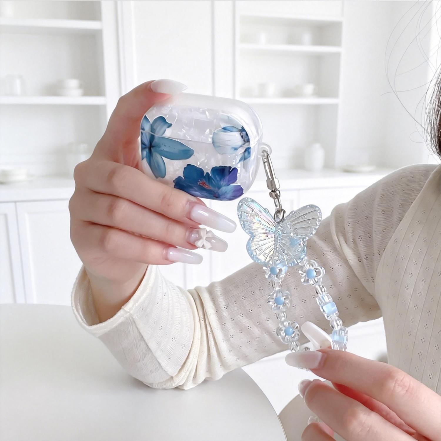 Compatible with Airpod Pro 3/2 Airpods 1/2/3/4 Case Cute White Marble TPU Protective Cover with Keychain Compatible with AirPods Pro Case for Girls Women