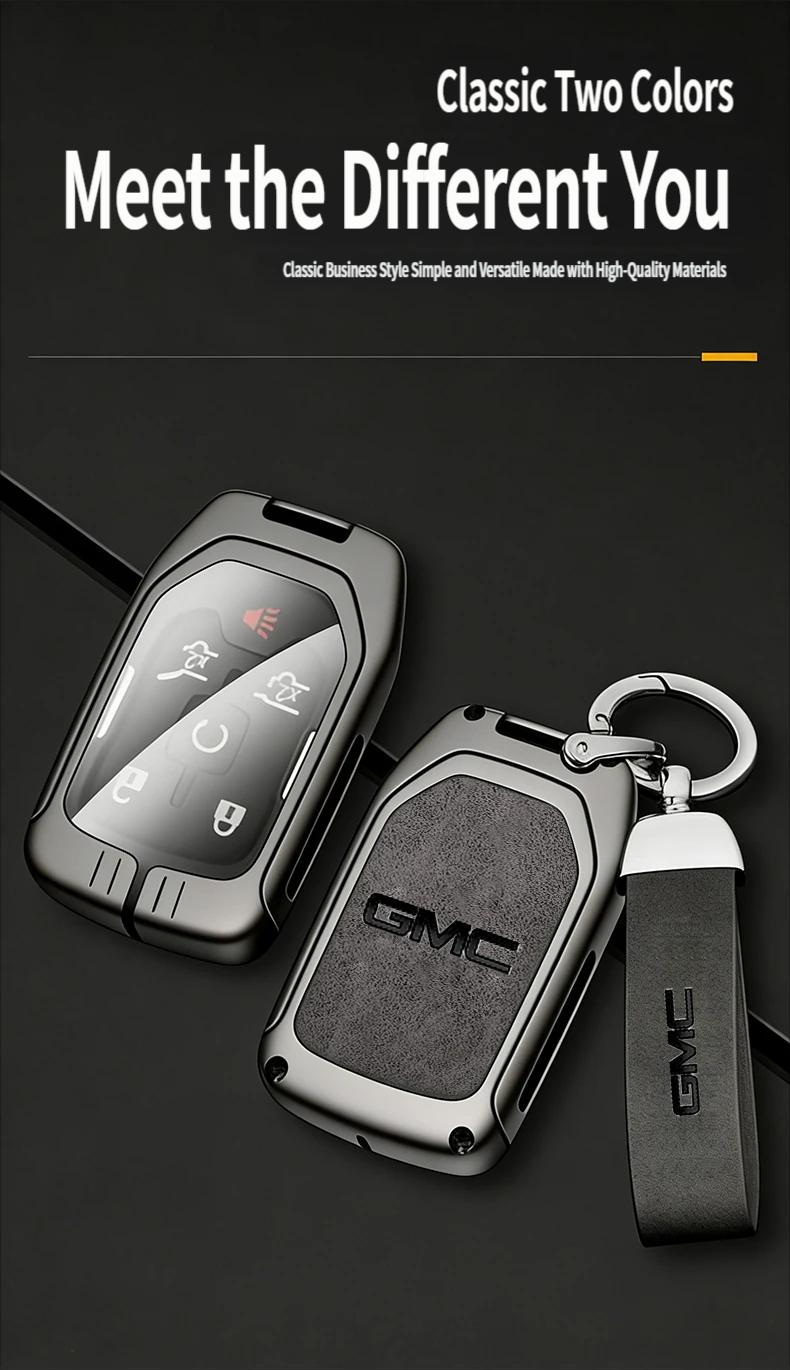 Suitable for GMC key fob metal case for car use; compatible with 2023–2019 models; includes Chevrolet Silverado 1500/2500HD/3500HD; key shell and vehicle body care accessories; Chevrolet 1500 accessories.