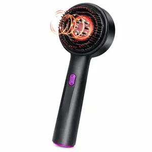 2-in-1 Electric Hair Brush and Scalp Massager – USB Rechargeable with Interchangeable Bristle Heads for Detangling and Scalp Use – Black Design