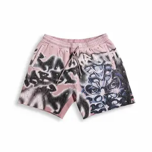 Rare Peace 'Mask' Rhinestone Shorts (Dust Pink) RS6004